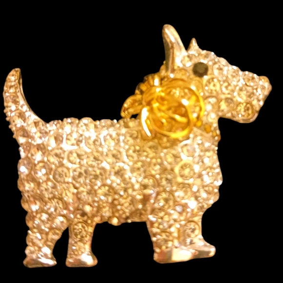 Napier Rhinestone Scottie Dog Brooch - Picture 5 of 5